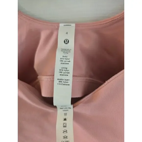 Lululemon Pink Crop Tank Top And Black Leggings Size 4 - Picture 5 of 16